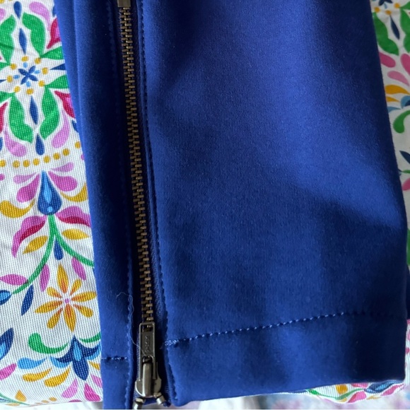 Anthropologie Blue The Essential Slim Knit Ankle Zip Trouser Pants Size 4 - Picture 2 of 7